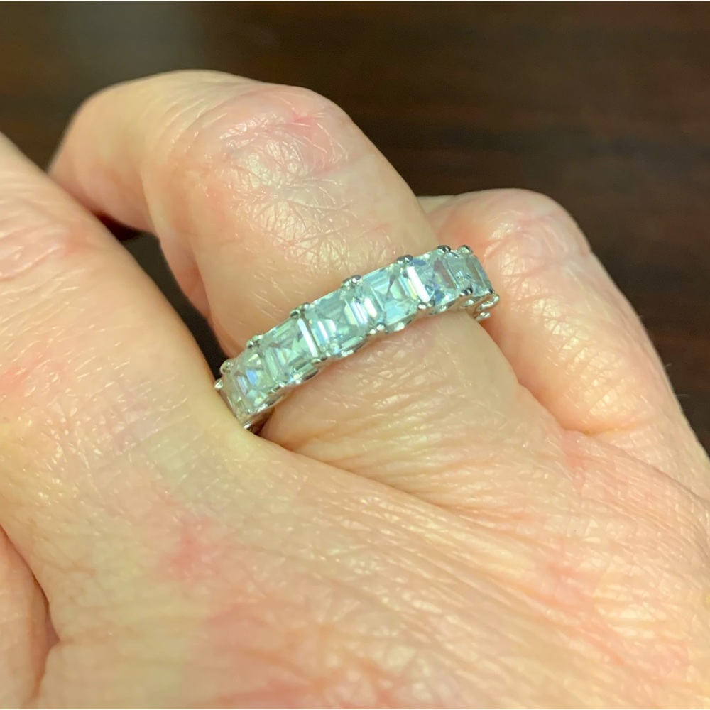 Cubic Zirconia Eternity Band Silver
